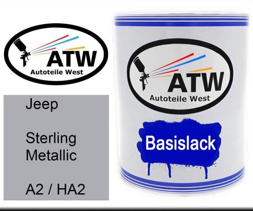 Jeep, Sterling Metallic, A2 / HA2: 1L Lackdose, von ATW Autoteile West.